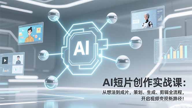 （17327期）AI短片创作实战课：从想法到成片，策划、生成、剪辑全流程，开启视频变现新路径！-靠谱项目库