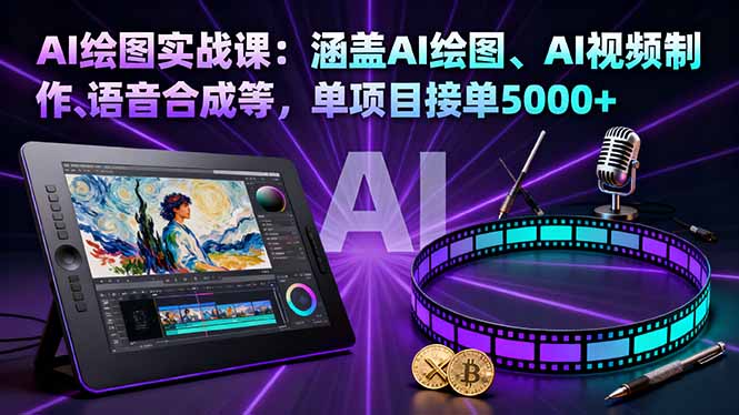 （16304期）AI绘图实战课：涵盖AI绘图、AI视频制作、语音合成等，单项目接单5000+-靠谱项目库