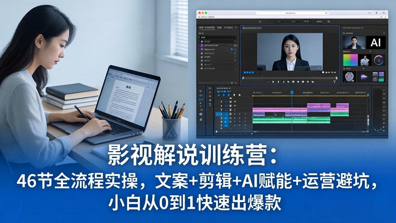 (18053期)影视解说特训营:46节全流程实操,文案+剪辑+AI赋能+运营避坑,小白从0到1快速出爆款-靠谱项目库