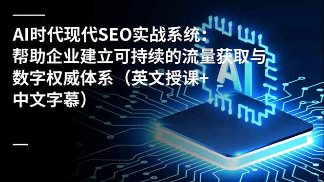 (16760期)AI时代现代SEO实战系统:帮助企业建立可持续的流量获取与数字权威体系(英文授课+中文字幕)-靠谱项目库