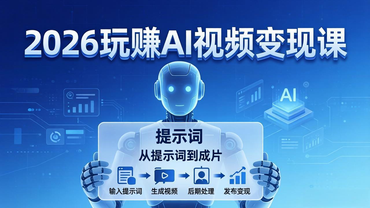 （17827期）2026玩赚AI视频变现课：掌握 AI 视频全流程技能，从提示词到成片高效产出-靠谱项目库