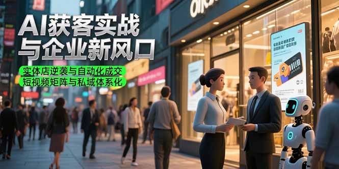 （15348期）AI获客实战与企业新风口，实体店逆袭与自动化成交 短视频矩阵与私域体系化-靠谱项目库