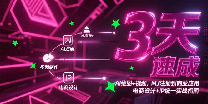 （15245期）3天速成AI绘图+视频，MJ注册到商业应用，电商设计+IP统一实战指南-靠谱项目库