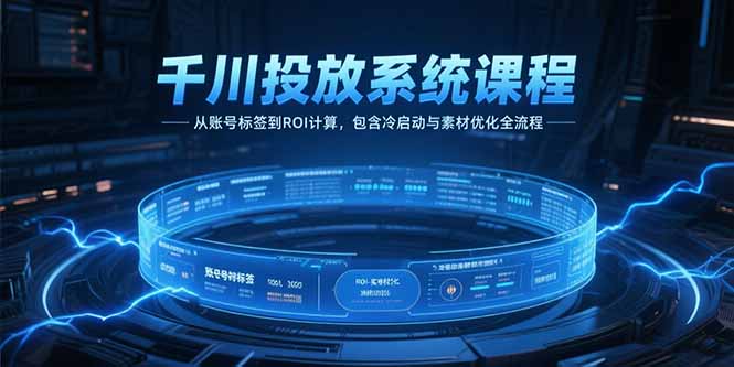 （15263期）千川投放系统课程，从账号标签到ROI计算，包含冷启动与素材优化全流程-靠谱项目库