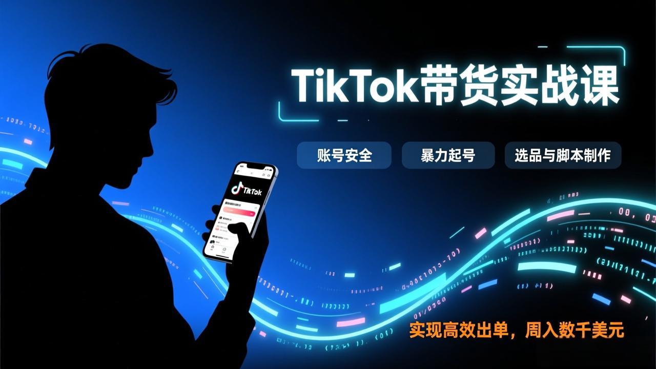 （17278期）TikTok带货实战课，涵盖账号安全、暴力起号、选品与脚本制作，实现高效出单，周入数千美元-靠谱项目库