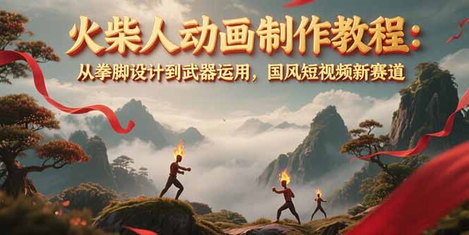 （15171期）火柴人动画制作教程：从拳脚设计到武器运用，国风短视频新赛道-靠谱项目库