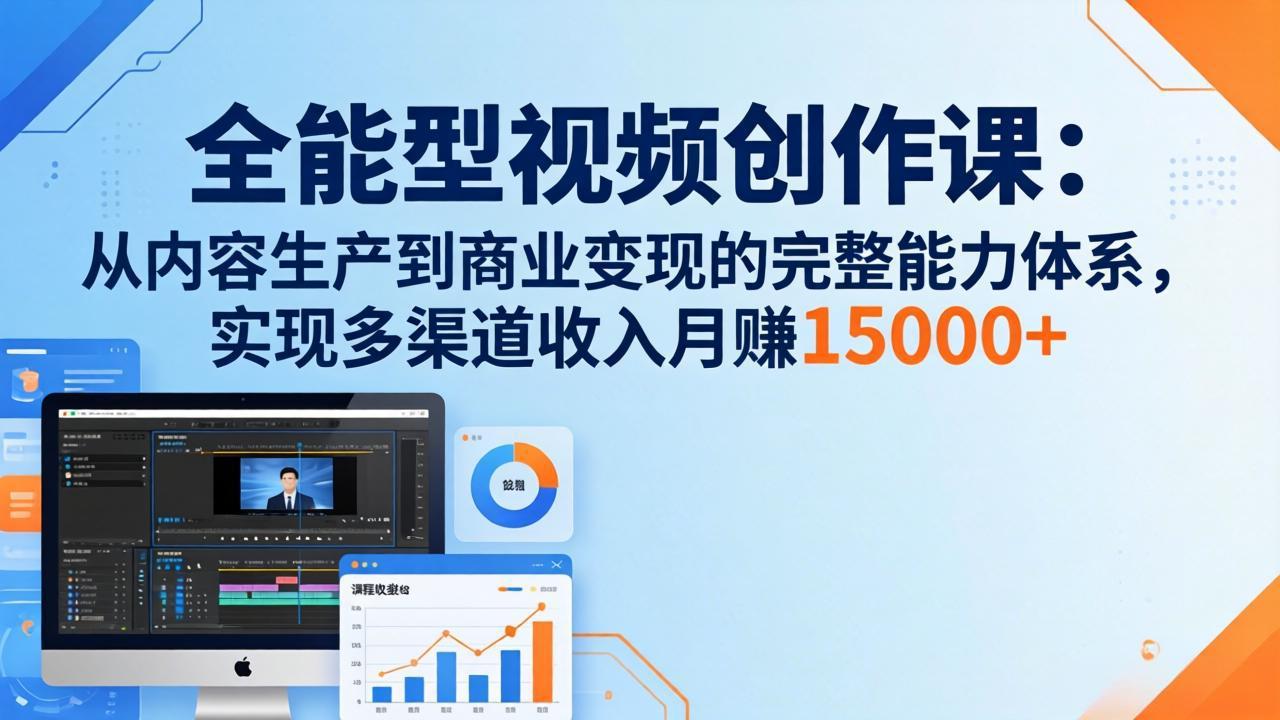 (17718期)全能型视频创作课-26年3月更新:从内容生产到商业变现的完整能力体系,多渠道收入月赚15000+-靠谱项目库