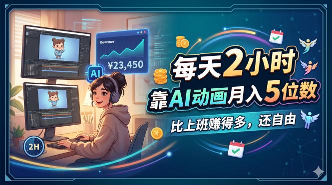 (18051期)每天 2 小时,靠 AI 动画月入 5 位数,比上班赚得多,还自由-靠谱项目库