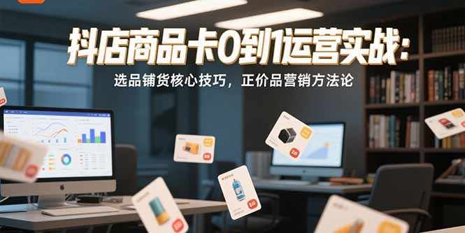 （15329期）抖店商品卡0到1运营实战：选品铺货核心技巧，正价品营销方法论-靠谱项目库