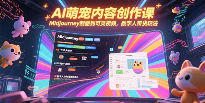 (15311期)AI萌宠内容创作课,Midjourney制图到可灵视频,数字人带货玩法-靠谱项目库