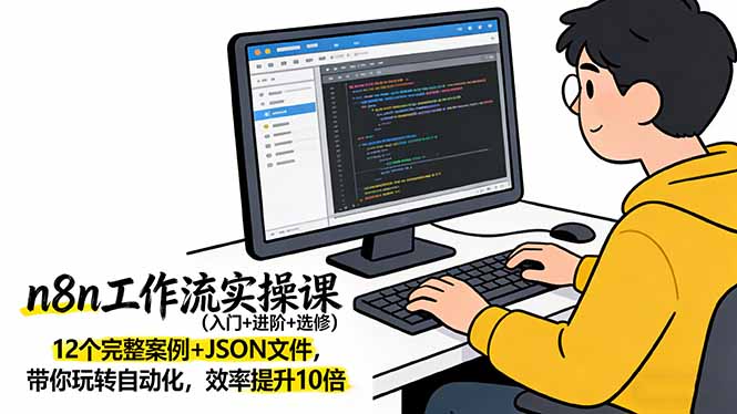 （17615期）n8n工作流实操课（入门+进阶+选修）12个完整案例+JSON文件，带你玩转自动化，效率提升10倍-靠谱项目库