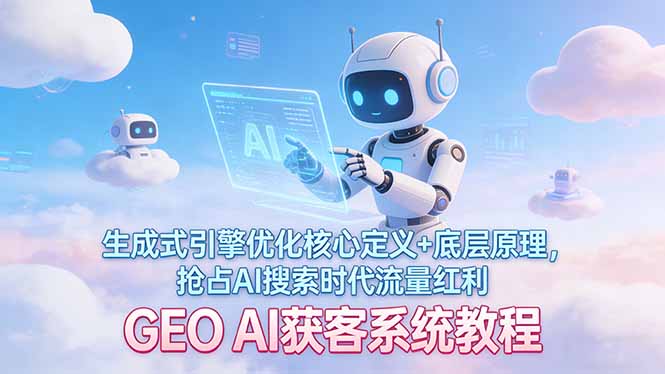 (17604期)GEO AI获客系统教程:生成式引擎优化核心定义+底层原理,抢占AI搜索时代流量红利-靠谱项目库
