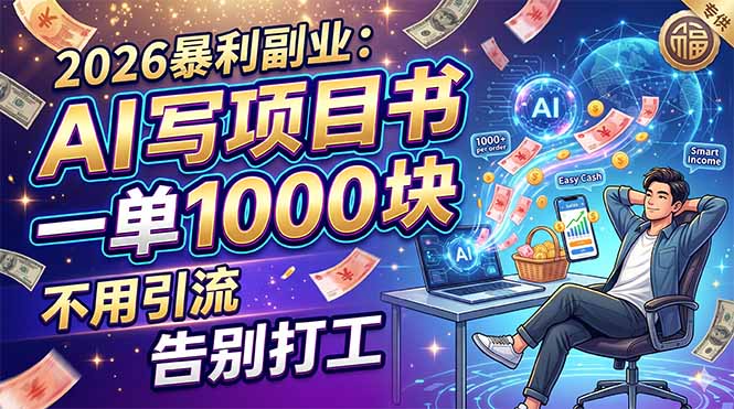 （18087期）2026暴利副业：AI 写项目书，一单 1000 块，不用引流，告别打工-靠谱项目库