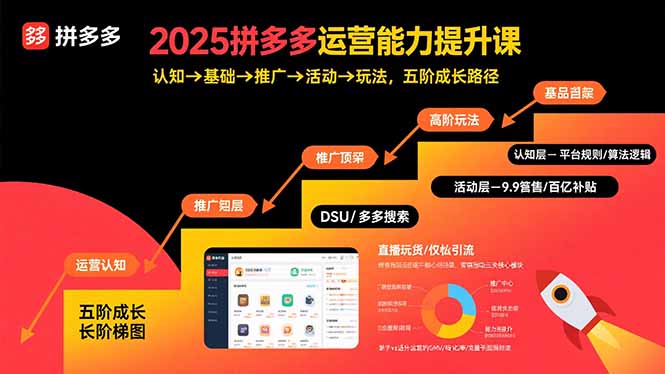 （15826期）2025拼多多运营能力提升课：认知→基础→推广→活动→玩法，五阶成长路径-靠谱项目库
