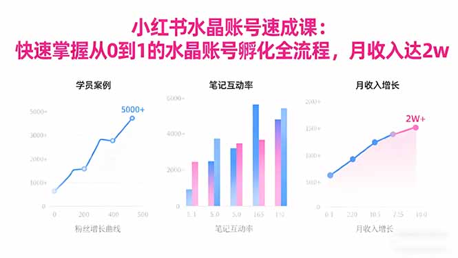 （16476期）2025小红书水晶账号速成课：快速掌握从0-1水晶账号孵化全流程，月收入达2w-靠谱项目库