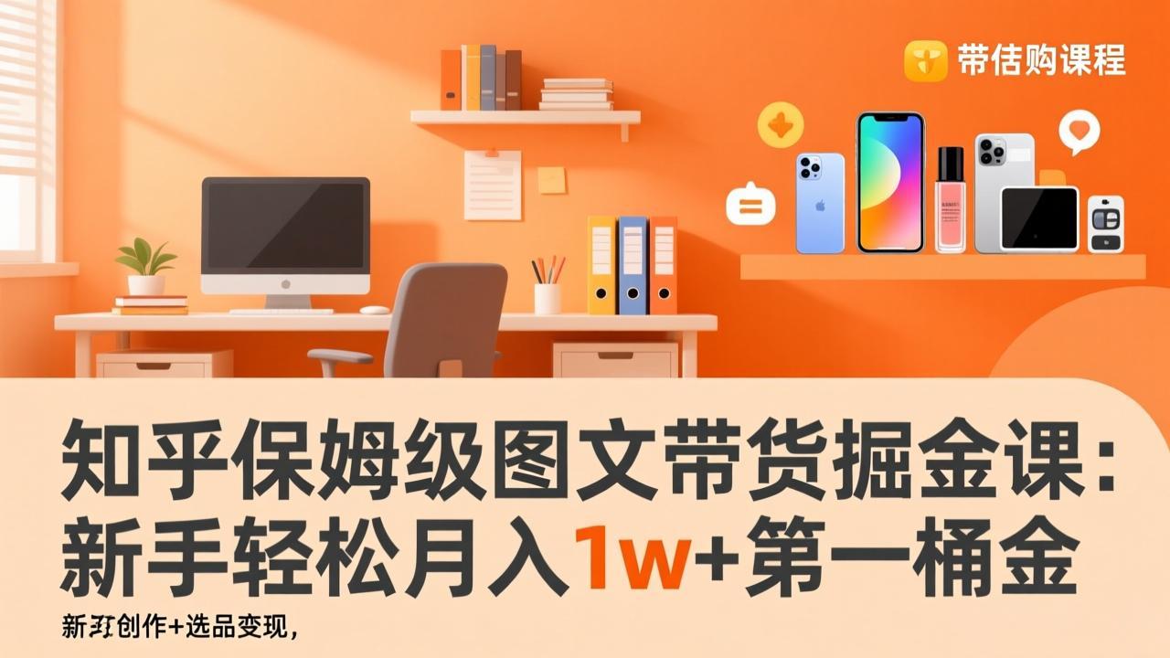 （17353期）知乎保姆级图文带货掘金课：账号打造+爆文创作+选品变现，新手轻松月入1w+第一桶金-靠谱项目库