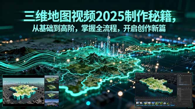 （15983期）三维地图视频2025制作秘籍，从基础到高阶，掌握全流程，开启创作新篇-靠谱项目库
