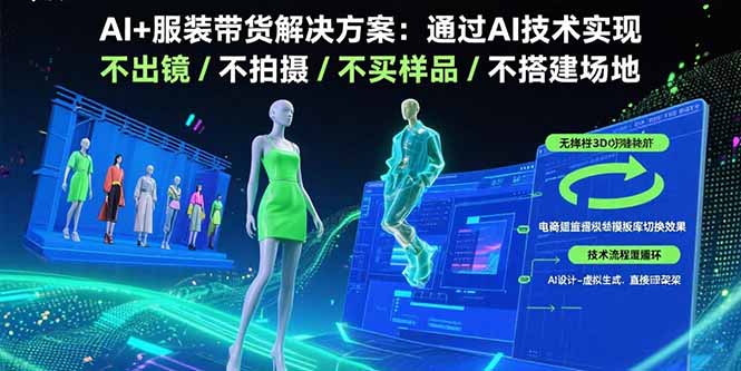 （15728期）AI+服装带货解决方案：通过AI技术实现 不出镜/不拍摄/不买样品/不搭建场地-靠谱项目库