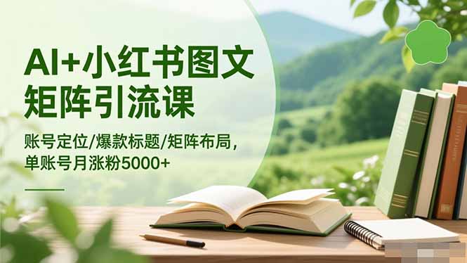 （16530期）AI+小红书图文矩阵引流课：账号定位/爆款标题/矩阵布局/单账号月涨粉5000+-靠谱项目库