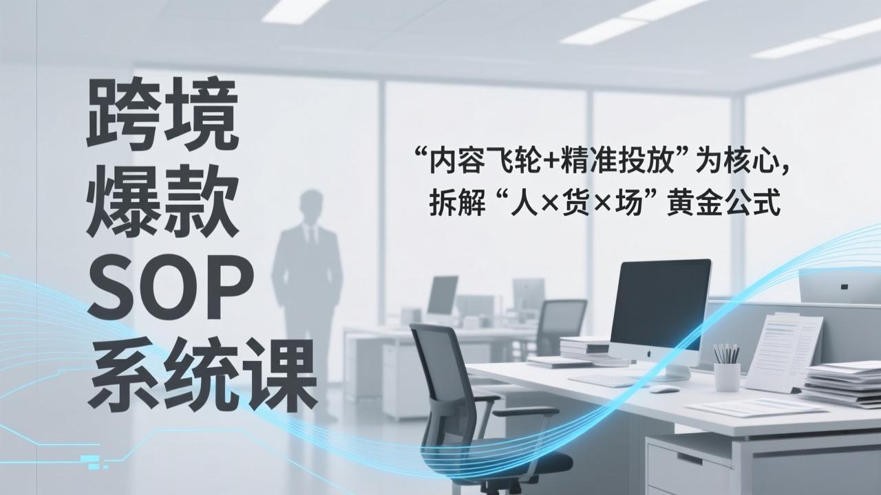 (17370期)跨境爆款SOP系统课,“内容飞轮+精准投放”为核心,拆解“人×货×场”黄金公式-靠谱项目库