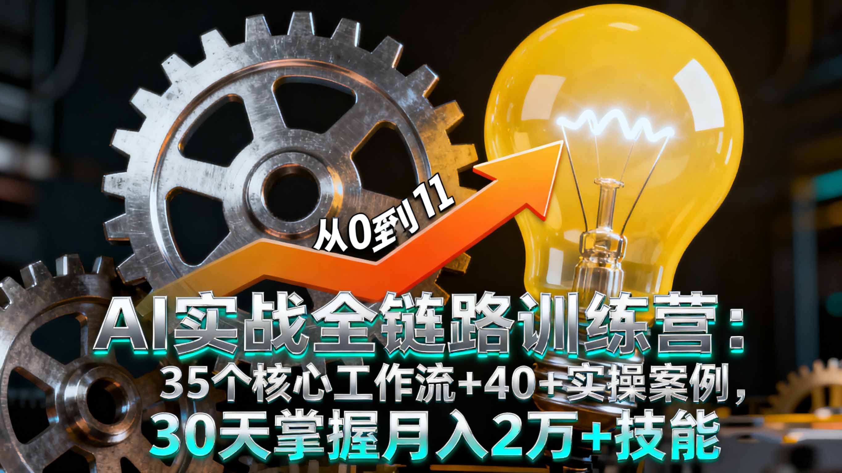 （16219期）AI实战全链路训练营：35个核心工作流+40+实操案例，30天掌握月入2万+技能-靠谱项目库