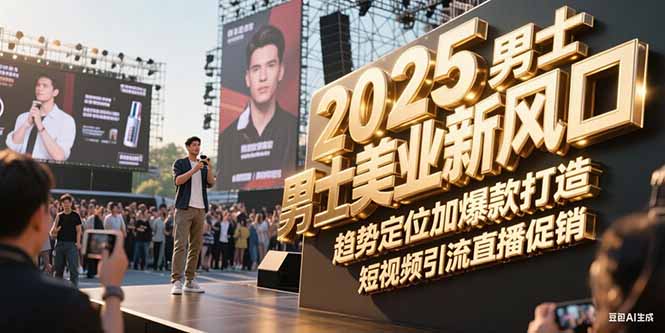 （15190期）2025男士美业新风口，趋势定位加爆款打造，短视频引流直播促销-靠谱项目库