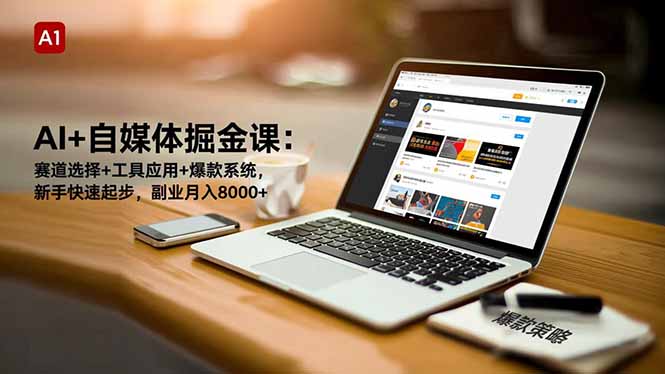 （16657期）AI+自媒体掘金课：赛道选择+工具应用+爆款系统，新手快速起步，副业月入8000+-靠谱项目库