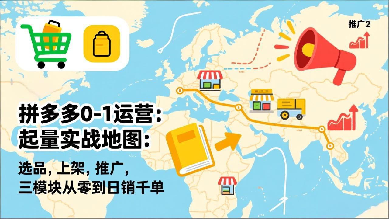 （17085期）拼多多0-1运营：起量实战地图：选品，上架，推广，三模块从零到日销千单-靠谱项目库