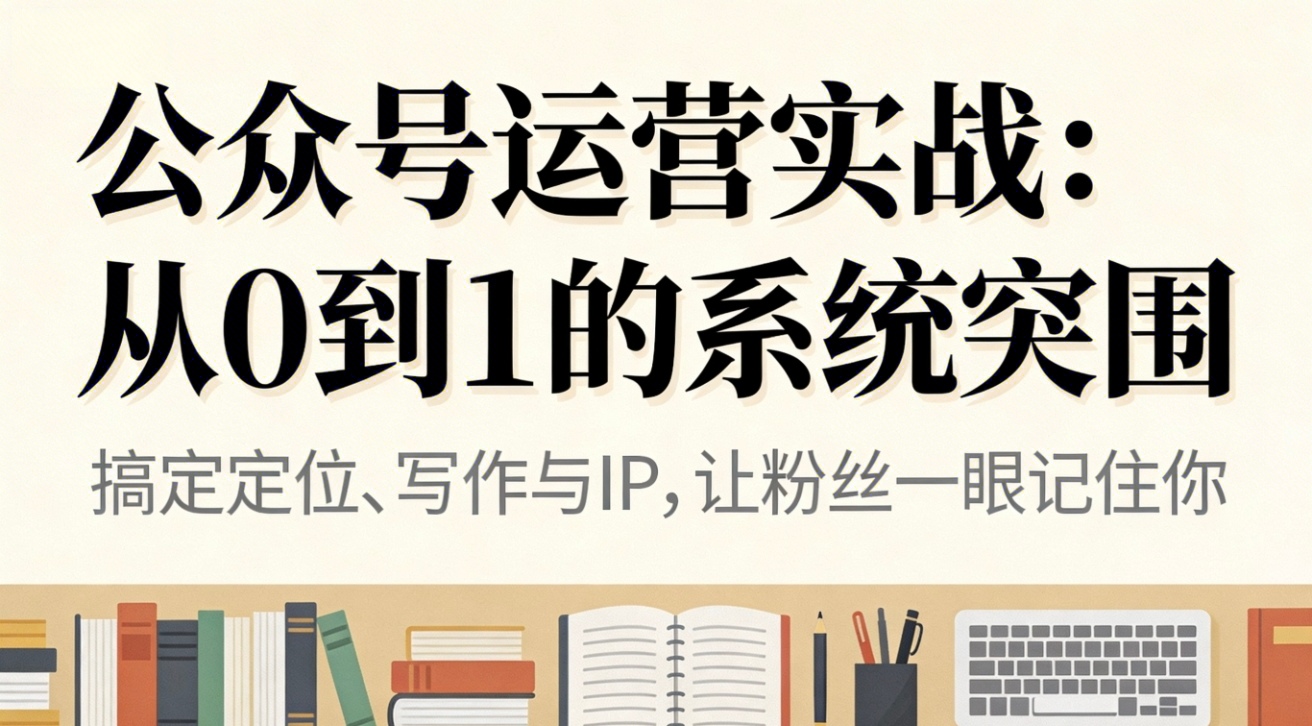 （16777期）公众号运营实战：从0到1的系统突围-靠谱项目库