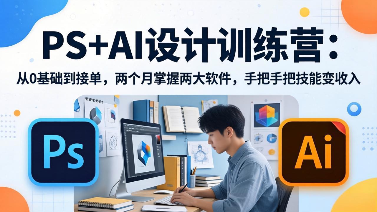 (17885期)PS+AI设计训练营:从0基础到接单,两个月掌握两大软件,手把手把技能变收入-靠谱项目库