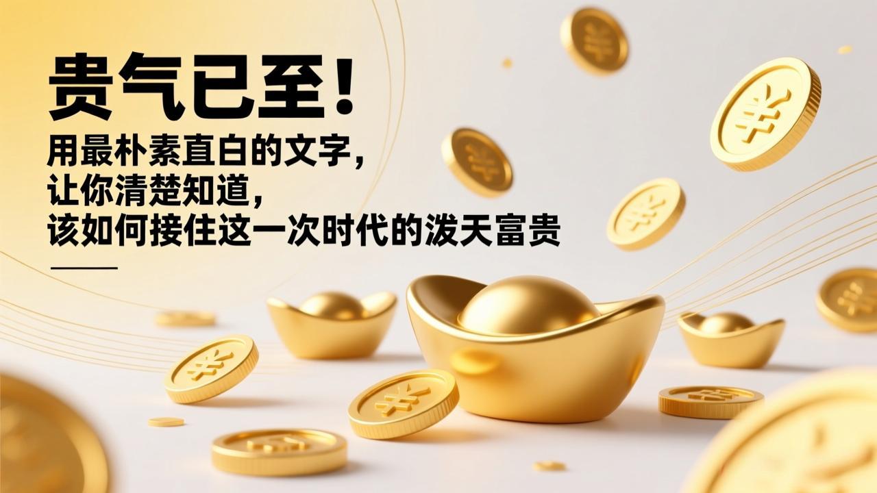 （17049期）付费文章：贵气已至！用最朴素直白的文字，让你清楚知道，该如何接住这一次时代的泼天富贵-靠谱项目库