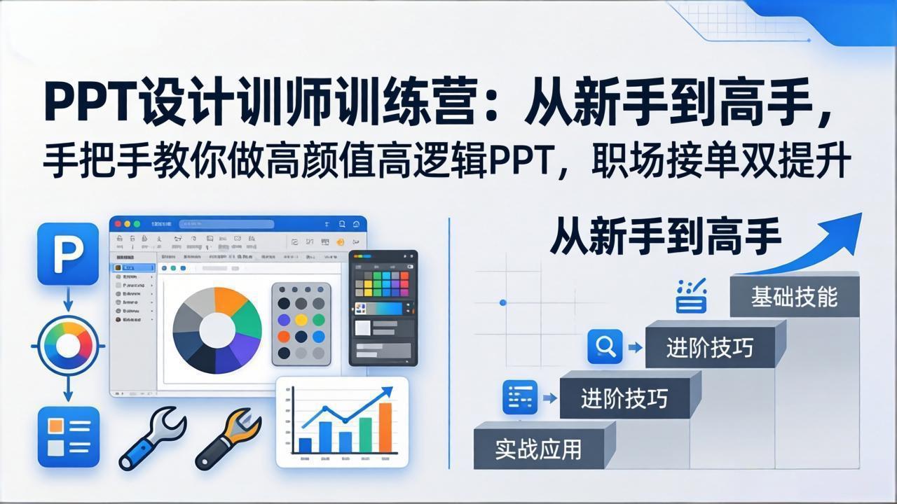 (17886期)PPT设计训师训练营:从新手到高手,手把手教你做高颜值高逻辑PPT,职场接单双提升-靠谱项目库