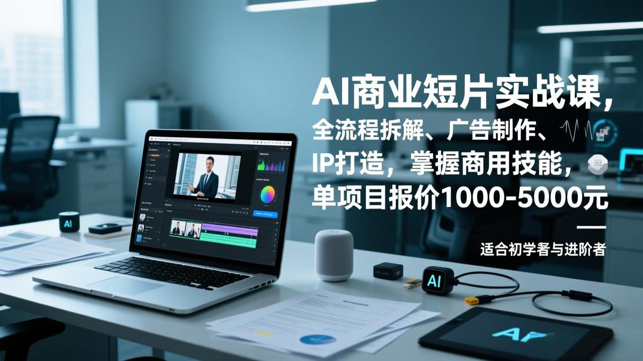 (17051期)AI商业短片实战课,全流程拆解、广告制作、IP打造,掌握商用技能,单项目报价1000-5000元-靠谱项目库