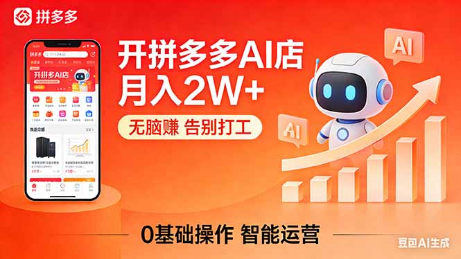 (17947期)开一家拼多多AI店,月入2W+,无脑赚,告别打工,附SOP手册-靠谱项目库