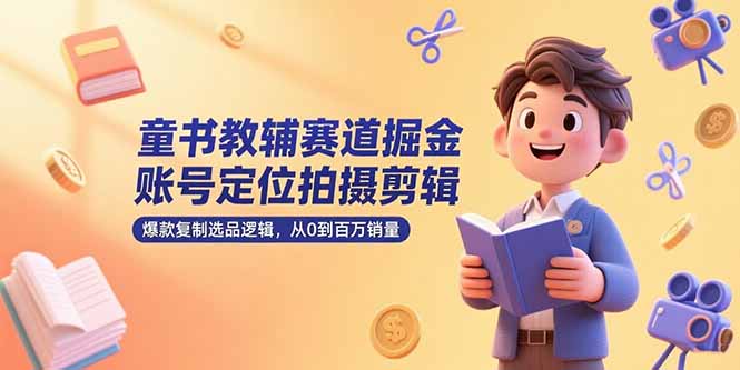（15326期）童书教辅赛道掘金，账号定位拍摄剪辑，爆款复制选品逻辑，从0到百万销量-靠谱项目库