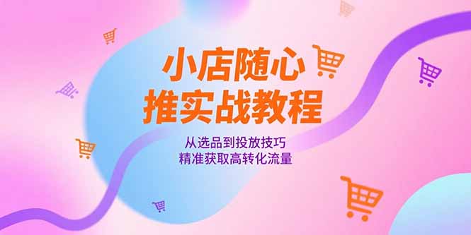 （15205期）小店随心推实战教程，从选品到投放技巧，精准获取高转化流量-靠谱项目库