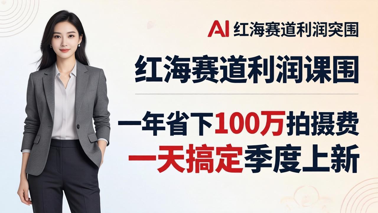 (17884期)服装老板AI模特图课:一年省下100万拍摄费,一天搞定季度上新,红海赛道利润突围-靠谱项目库