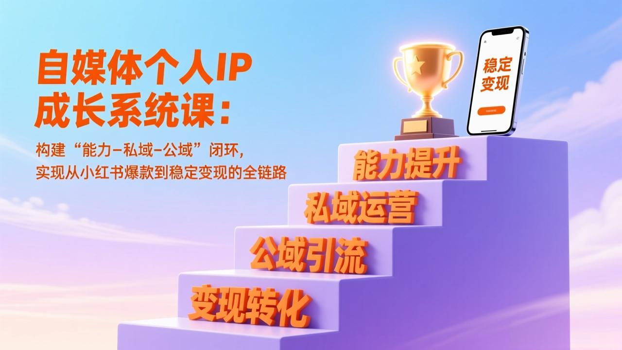 （17192期）自媒体个人IP成长系统课：构建“能力-私域-公域”闭环，实现从小红书爆款到稳定变现的全链路-靠谱项目库