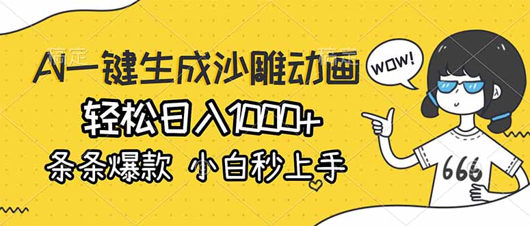 (17240期)AI一键生成沙雕动画,轻松日入1000+,条条爆款,小白秒上手-靠谱项目库
