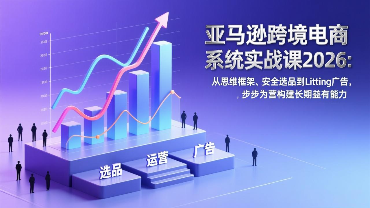 (17173期)亚马逊跨境电商系统实战课2026:从思维框架、安全选品到Listing广告,步步为营构建长期盈利能力-靠谱项目库