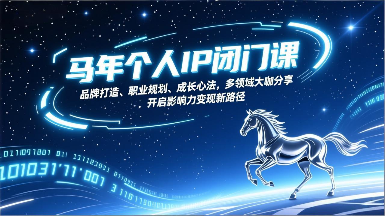 (17330期)马年个人IP闭门课,品牌打造、职业规划、成长心法,多领域大咖分享,开启影响力变现新路径-靠谱项目库