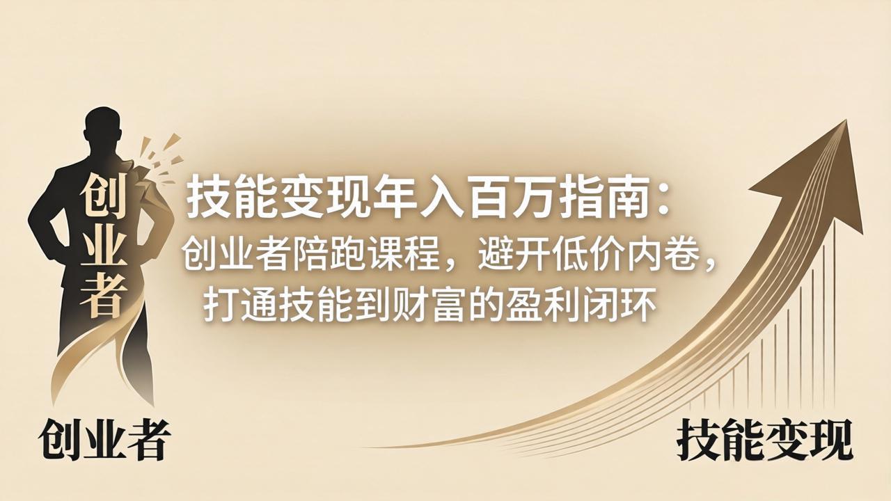 (18139期)技能变现年入百万指南:创业者陪跑课程,避开低价内卷,打通技能到财富的盈利闭环-靠谱项目库