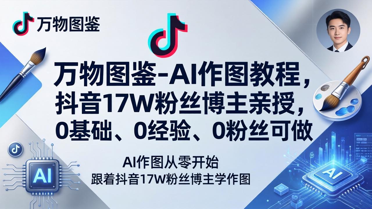 （17980期）万物图鉴-AI作图教程，抖音17W粉丝博主亲授，0基础、0经验、0粉丝可做-靠谱项目库