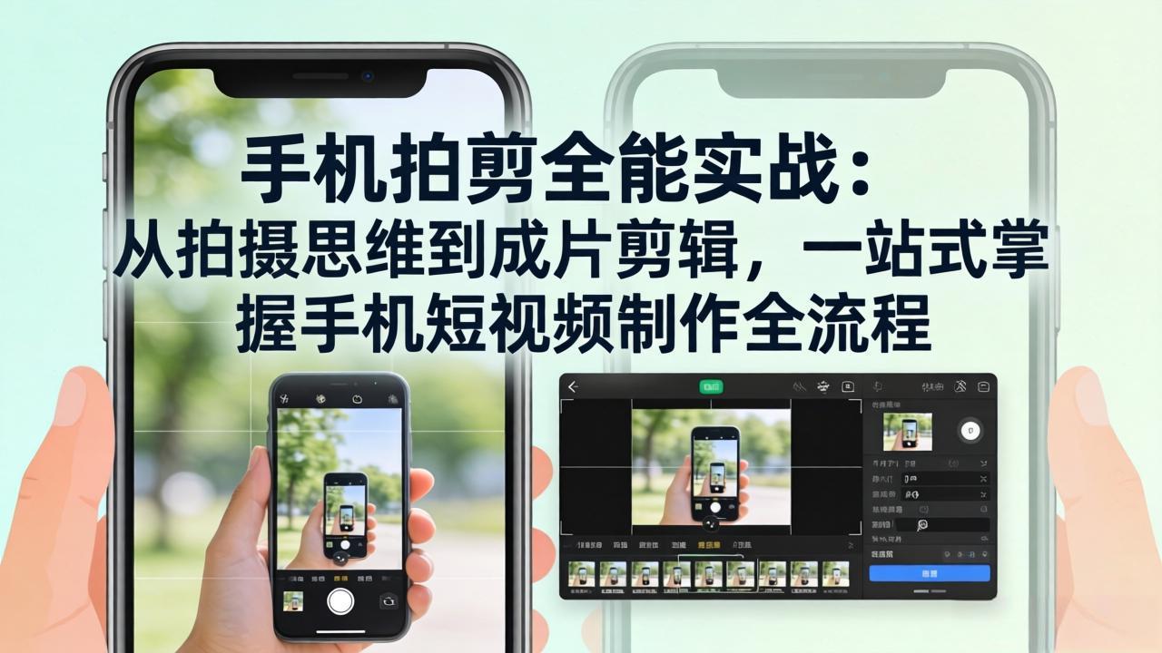 （17713期）手机拍剪全能实战：从拍摄思维到成片剪辑，一站式掌握手机短视频制作全流程-靠谱项目库