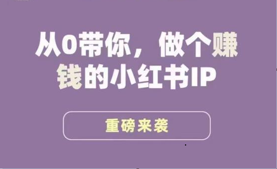 小红书运营大宝典，从0带你做个赚钱的小红书IP-靠谱项目库