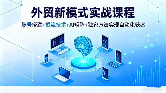 （16363期）外贸新模式实战课程，账号搭建+截流技术+AI矩阵+独家方法实现自动化获客-靠谱项目库