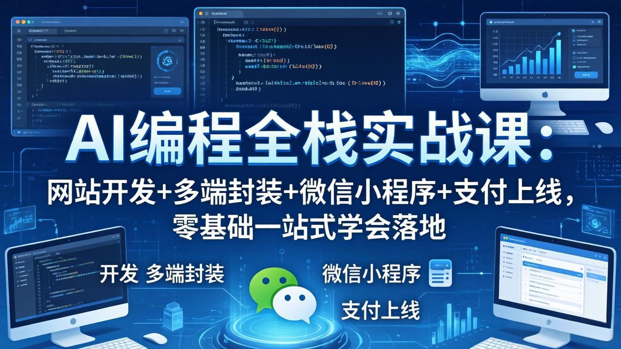 (18049期)AI编程全栈实战课:网站开发+多端封装+微信小程序+支付上线,零基础一站式学会落地-靠谱项目库