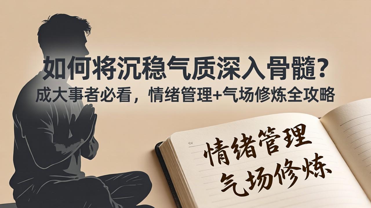 （18058期）付费文章：如何将沉稳气质深入骨髓？成大事者必看，情绪管理+气场修炼全攻略-靠谱项目库
