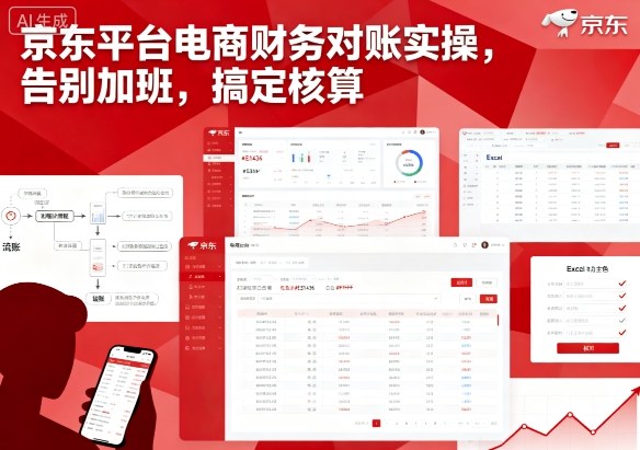 京东平台电商财务对账实操，告别加班，搞定核算-靠谱项目库