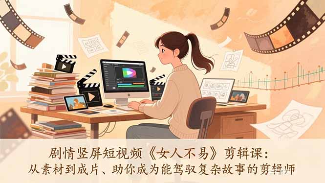 (17305期)剧情竖屏短视频《女人不易》剪辑课:从素材到成片、助你成为能驾驭复杂故事的剪辑师-靠谱项目库